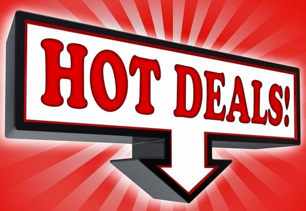 hot deals money red and black arrow sign