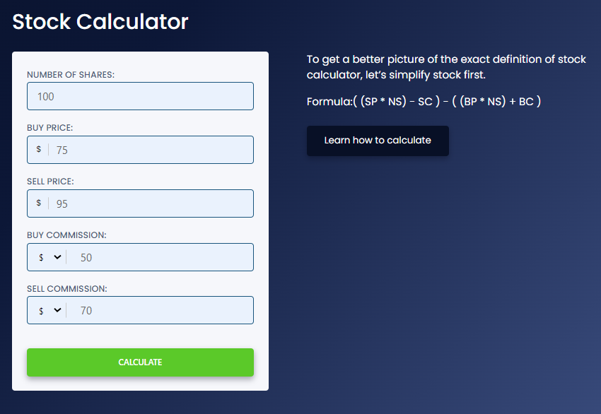 Stock Calculator